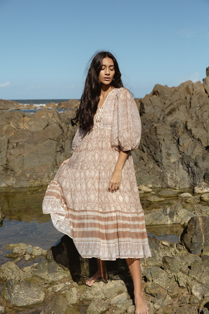 Jasmine Midi Dress - Shell