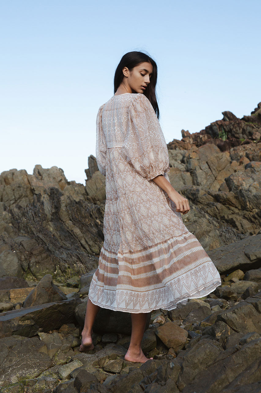 Jasmine Midi Dress - Shell