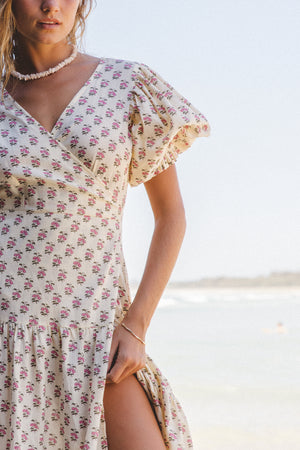 Zuri Wrap Dress ~ Peony