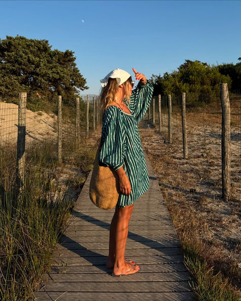 Ria Mini Dress ~ Cyan Candy