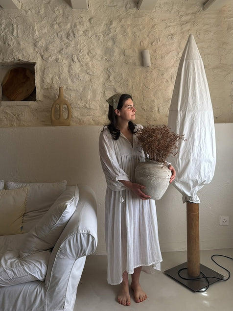 Kyra Midi Dress ~ White Gauze