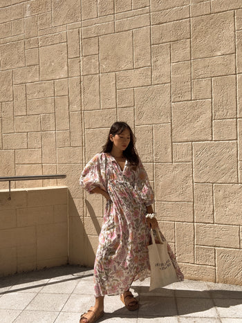 Kyra Midi Dress ~ Fuchsia Bloom