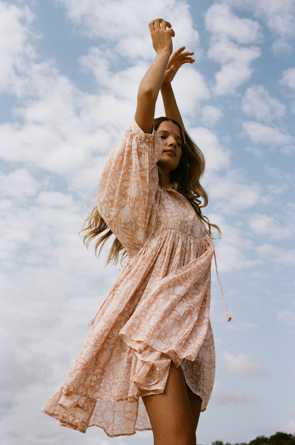 Kyra Mini Dress ~ Apricot Blush