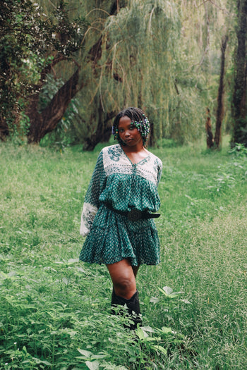 Rooh Mini Dress ~ Pine